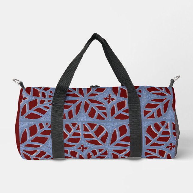 Blue und Maroon-Duffle Duffle Bag (Vorderseite)