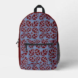 Blue und Maroon-Rucksack-Tasche Bedruckter Rucksack