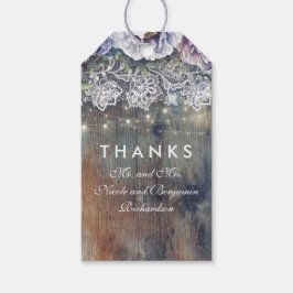 Blue und Maroon Vintage rustikale Blumenhochzeit Geschenkanhänger