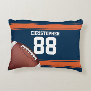 Blue und Orange Stripes Jersey Grill Eisen Fußbal Dekokissen