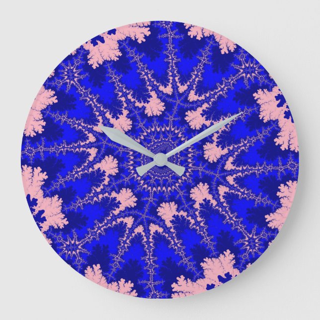 Blue und Pink Core Große Wanduhr (Vorderseite)