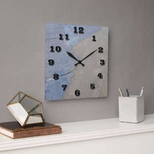 Blue und Seagull Grau Wall Clock Quadratische Wanduhr