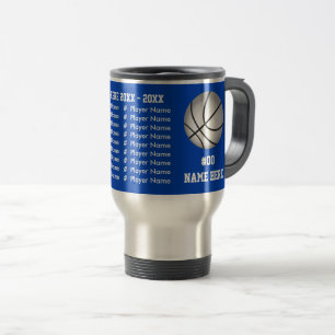 Blue und Silver Senior Night Basketball Geschenke Reisebecher