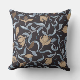 Blue und Tan William Morris Elegant Inspiriert Kissen