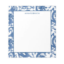 Blue und White Chinoiserie Dragon Notepad
