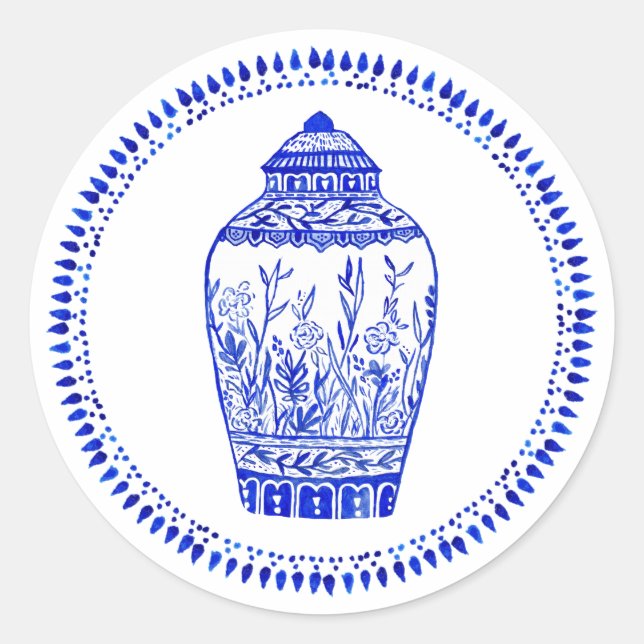 Blue und White Ginger Jar Stickers (Vorderseite)