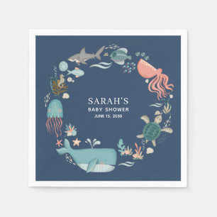 Blue Under Sea Baby Shower Napkins Serviette