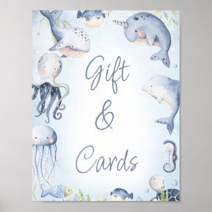 Blue Under Sea Creatures Boys Baby Shower Schild