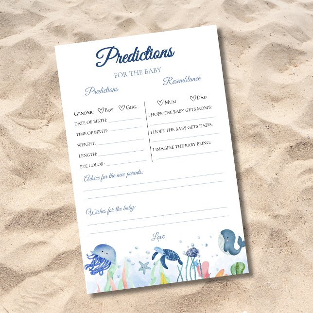 Blue under the sea baby Dusche Vorhersagen Spiel (Von Creator hochgeladen)