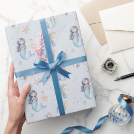 Blue Under the Sea Mermaid Birthday Geschenkpapier