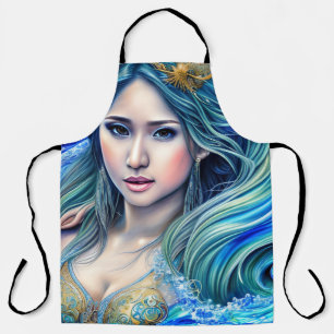 Blue Underwater Fantasy Goddess Abstrakte Kunst Schürze