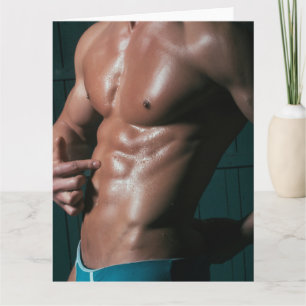 Blue Underwear Boy Hot Typ Grußkarte Karte