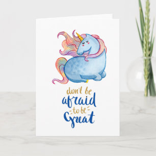 Blue Unicorn Inspiration Zitat Karte