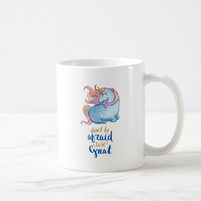 Blue Unicorn Inspiration Zitat Tasse (Rechts)