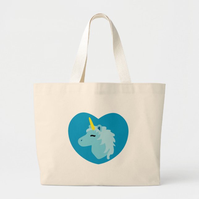 Blue Unicorn Jumbo Stoffbeutel (Vorne)