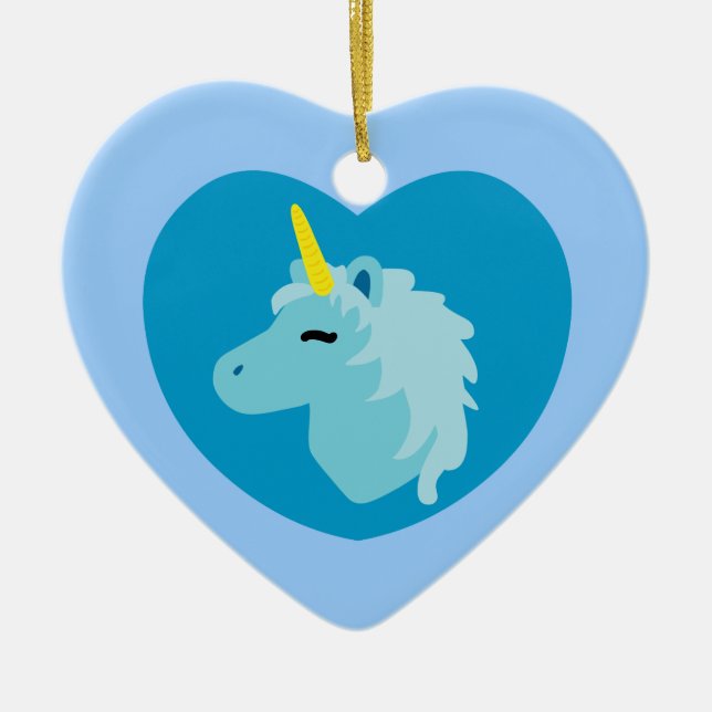 Blue Unicorn Keramikornament (Vorne)