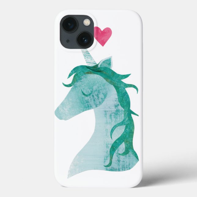 Blue Unicorn Magic with Heart Case-Mate iPhone Hülle (Rückseite)