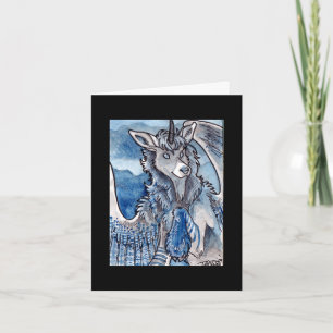 Blue Unicorn Notecard Karte