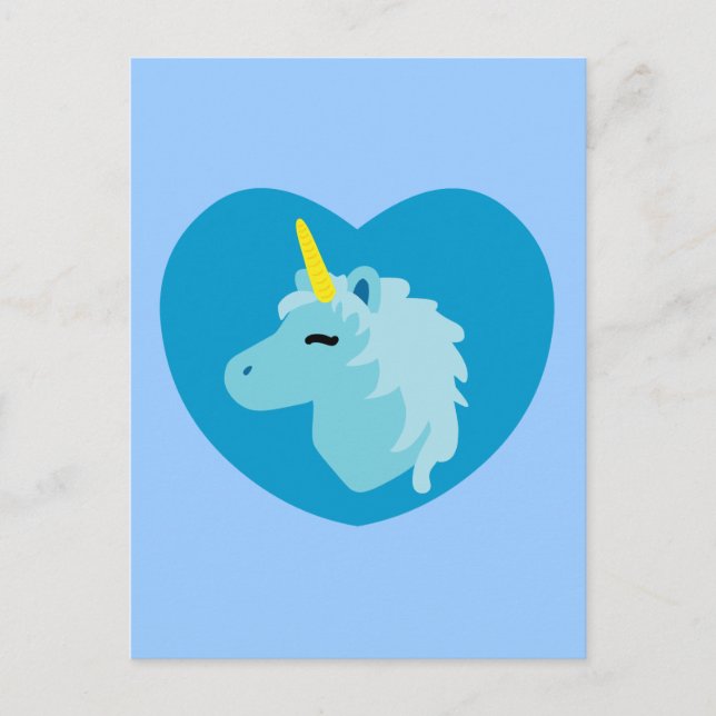 Blue Unicorn Postkarte (Vorderseite)