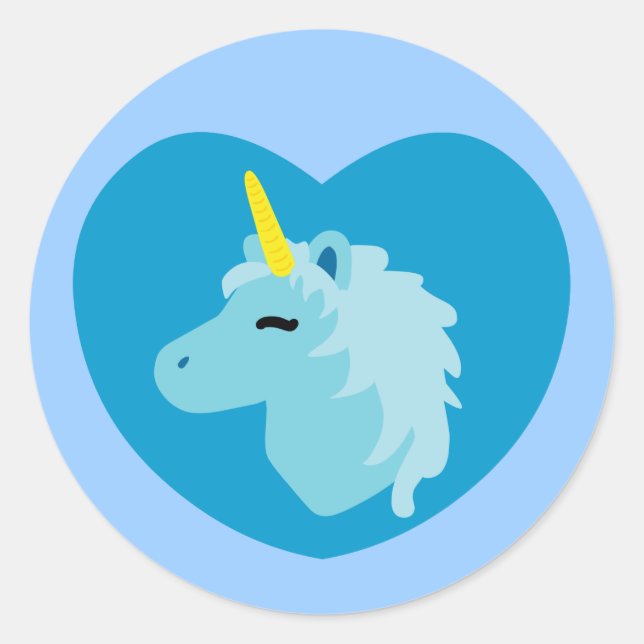 Blue Unicorn Runder Aufkleber (Vorderseite)