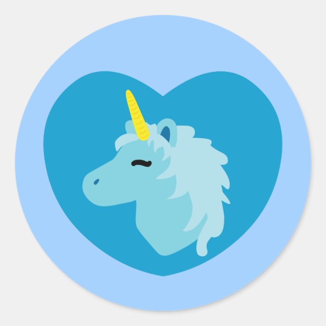 Blue Unicorn Runder Aufkleber (Vorderseite)