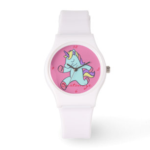 Blue Unicorn Running Thunder_Cove Armbanduhr