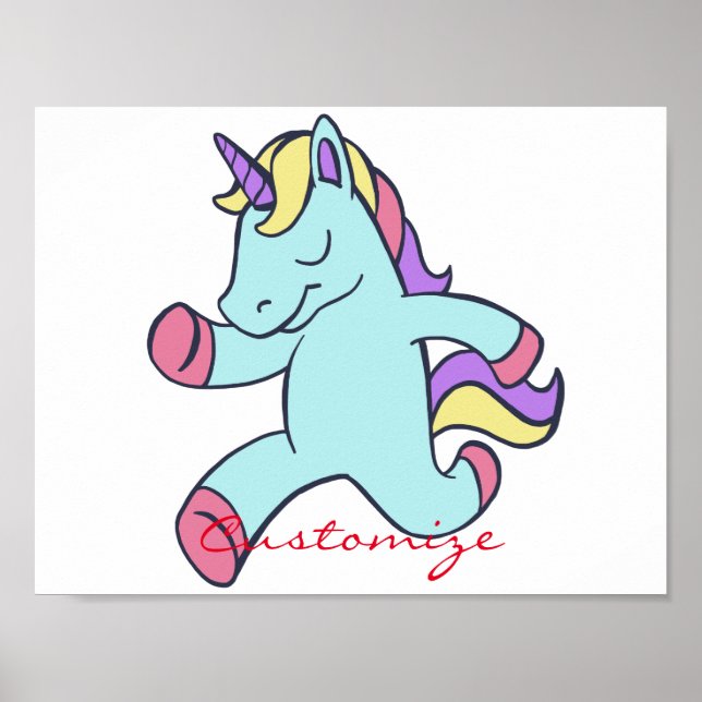 Blue Unicorn Running Thunder_Cove Poster (Vorne)