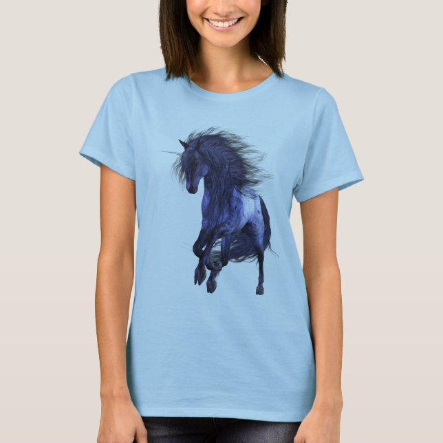 Blue Unicorn Woman Shirt (Vorderseite)