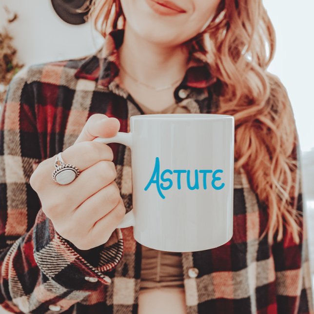 Blue unique Hand Letters Vocabulary Astute Zweifarbige Tasse (Von Creator hochgeladen)