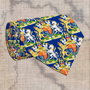 Blue United Kingdom Coat of arms, British Flag Krawatte