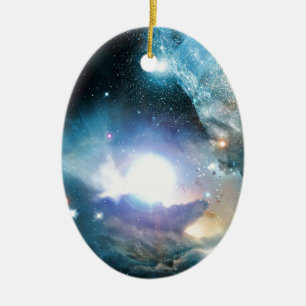 Blue Universe Cosmos Keramik Ornament