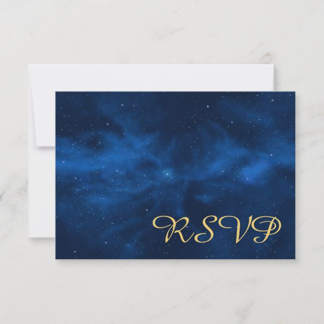 Blue Universe RSVP Karte (Vorderseite)