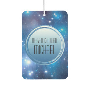 Blue Universe Stars + Ihr Text und Ihre Ideen Autolufterfrischer