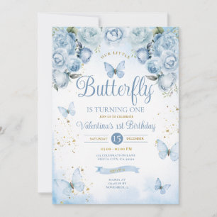 Blue Unser kleiner Schmetterling macht ein Gold Einladung
