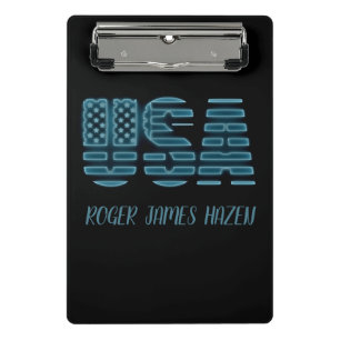 Blue USA Stars und Strips Mini Klemmbrett