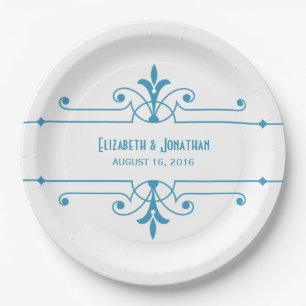 Blue v2 Extravagante Zierpapier-Teller Pappteller