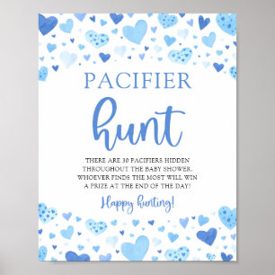 Blue Valentine Baby Dusche Schnuller Hunt Sign Poster