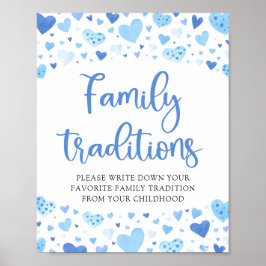Blue Valentine Family Traditionen Baby Duschzeiche Poster
