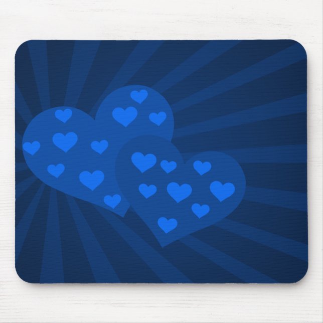 Blue Valentine Hearts Mouse Pad Mousepad (Vorne)
