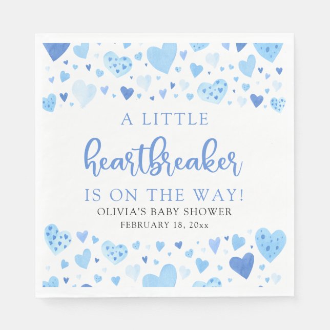 Blue Valentine Little HeartBreaker Baby Dusche Serviette (Vorderseite)