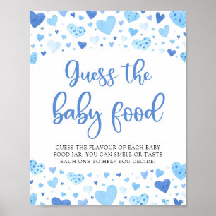 Blue Valentine Raten Sie die Baby Food Baby Dusche Poster