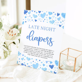 Blue Valentine Spate Night Diapers Baby Dusche Sockelschild