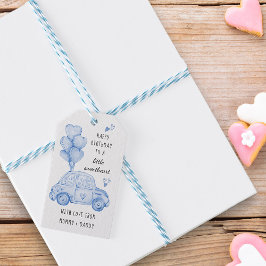 Blue Valentines Theme Herzblasen und Auto Geschenkanhänger