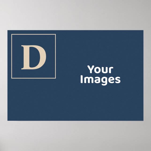 Blue/Vanilla Family Initial Foto Display Poster (Vorne)