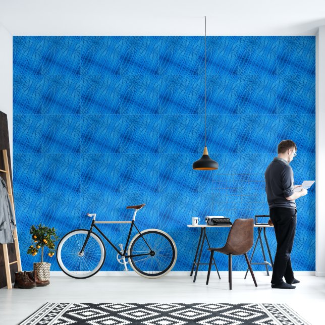 Blue Variegated Lines Tapete (Wohnbereich)