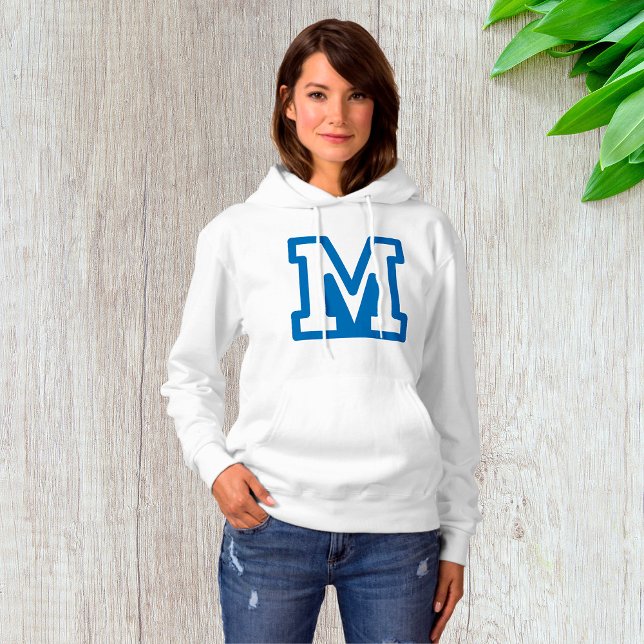 Blue Varsity Letter M Monogram Hoodie (Von Creator hochgeladen)