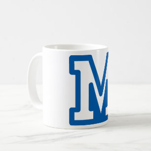 Blue Varsity Letter M Monogram Kaffeetasse