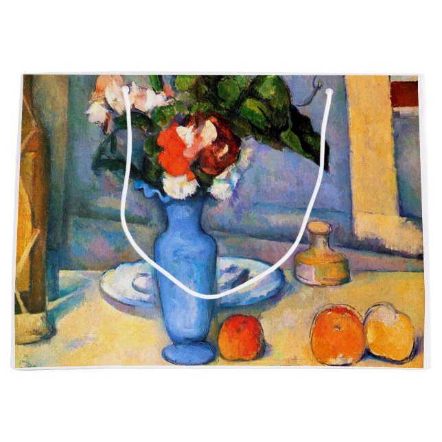 Blue Vase Blume, Paul Cezanne Große Geschenktüte (Vorderseite)