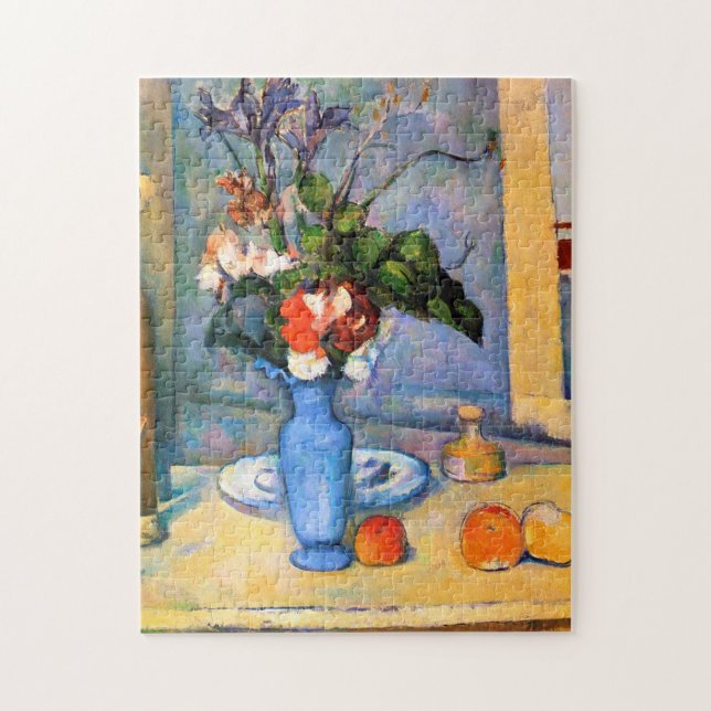 Blue Vase Blume, Paul Cezanne Puzzle (Vertikal)