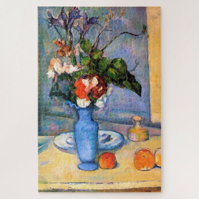 Blue Vase Blume, Paul Cezanne Puzzle (Vertikal)